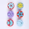 Kids foam stamps set EVA DIY painting tools colorful flower shapes for early education - Flower Series B
