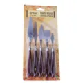 5-piece professional artist palette knife set with wooden handles for oil and acrylic painting. - 5 Pieces Palette Knife Set
