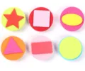 Kids EVA sponge stamps DIY painting tool set early education geometric shapes colorful stamps - Geometry Series