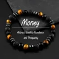 Mens natural tiger eye stone and volcanic lava rock beaded bracelet fashion energy jewelry - Tiger Eye Stone Bracelet