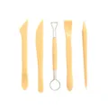 Clay sculpting tools set 5 pieces pottery carving modeling DIY tools for polymer clay pottery - Imitation Wood Color