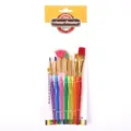 Set pennelli DIY per bambini, 7 pezzi pennelli in nylon colorati con manici in plastica per arte. - Set di 7 pennelli / Manico in plastica colorata