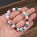 Bracciale di perle in pietra preziosa naturale quarzo cristallo gioielli dettaglio - Pietra Naturale Multigemma