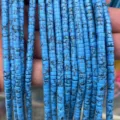 Detail shot of blue tube spacer beads with black web pattern, 2x4mm DIY jewelry making. - 81