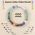 Pulsera Zodiaco Acuario Chakra Piedras Naturales Cuentas Cristal Sanación Regalo Joyería - Acuario
