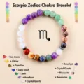 Pulsera de chakra del zodiaco escorpio de piedras preciosas naturales joya regalo mujer hombre - Escorpio