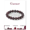 Natural Red Garnet Beaded Elastic Bracelet 10mm Gemstone Couple Jewelry Variant Style - Garnet