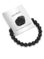 Schwarzes Lava Stein Perlen Armband Naturstein Elastischer Stretch Schmuck Variante - Lavastein
