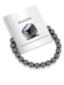 Natürliches magnetisches Hämatit Perlen Stretch Armband mit Präsentationskarte für Damen. - Hämatit
