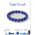 Natural Lapis Lazuli gemstone beaded elastic bracelet unisex fashion jewelry variant style - Lapis Lazuli