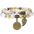 Natural stone beaded bracelet with tree of life pendant bohemian style variant jewelry fashion - 02
