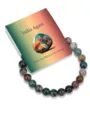 Indischer Achat Naturstein Perlen Armband Elastische Heilstein Schmuck für Damen Herren - Indischer Achat