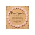 Natural rose quartz beaded bracelet for women crystal healing energy jewelry gift card pack - Rose Quartz Harmony Style 40