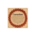 Natural carnelian beaded bracelet with card packaging, elegant gemstone healing jewelry for daily wear. - Carnelian Vitality Style 39