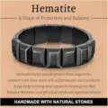 Men's natural hematite stone bracelet square beaded elastic fashion jewelry wrist chain accessory. - Hematite Elastic Bracelet