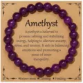 Natural amethyst gemstone bead bracelet stress relief healing crystal jewelry for women - Amethyst Stress Relief Style 26