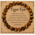 Natural Tiger Eye Gemstone Bead Bracelet Protection Wealth Courage Energy Jewelry Item SKU - Tiger Eye Energy Style 27
