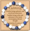 Natural stone bead bracelet featuring white howlite and blue sodalite for peace and calming style. - White Turquoise Style 2