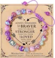 Bracelet en perles de pierre naturelle avec carte inspirante, 8mm gemme réglable bijou. - Jaspe impérial + carte