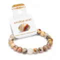 Natürlicher Crazy Agat Perlenarmband Damen Edelstein Kristall Schmuck Mode Geschenk - Mattschwarz (01)
