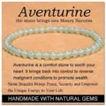 Natural Green Aventurine Stone Beaded Single Circle Bracelet Healing Crystal Jewelry for Women - 4mm with Card / Green