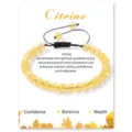 Natural citrine crystal beaded bracelet with black braided adjustable cord for daily wear. - 4mm / Natural Citrine