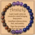 Triple protection gemstone beaded bracelet with tiger eye, amethyst, and lapis lazuli. - Tri-Gemstone Style 5