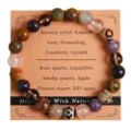 Natural stone beaded bracelet with healing crystal and gemstone design for daily wear. - 01