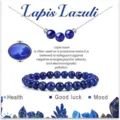 Set di gioielli in lapislazzuli con collana elegante, anello e braccialetto di perle. - Lapislazzulo