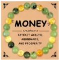 Green and yellow bead bracelet on wealth card, elegant beaded jewelry for daily wear accessories. - Green-Yellow Beaded Style 8
