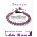 Natural Amethyst Beaded Bracelet Adjustable Woven Cord Healing Crystal Jewelry for Men Women - Natural Amethyst