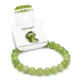 Green Prehnite gemstone bead bracelet for women, natural crystal stretch jewelry gift. - Green Chalcedony