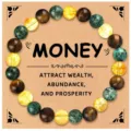 Natural gemstone bead bracelet featuring tiger eye and citrine stones on a display card. - Multi-Gemstone Style 10