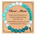 Beaded bracelet with mother card turquoise style gift for mom elegant wrist jewelry - Mother's Day Gratitude Style 12