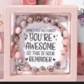 Bracelet de perles en boîte rose, bracelet à charms en pierre précieuse pour femmes. - 013 avec boîte