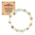Natural stone beaded bracelet with wish card, elegant jewelry accessory for women daily wear. - White Crystal Alternate Style 14