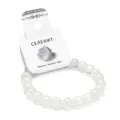 White selenite crystal beaded bracelet variant, smooth translucent gemstone jewelry for women. - Gray Moonstone