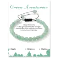 Green Aventurine gemstone beaded bracelet with adjustable handmade woven cord for daily wear. - Green Aventurine