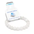 White crystal moonstone beaded bracelet for women elegant healing gemstone jewelry gift. - Moonstone