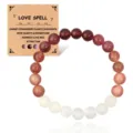 Natural crystal beaded bracelet with garnet, rose quartz, and moonstone for love and charm. - Love Spell Gradient Style 17
