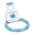 Natural Aquamarine Beaded Bracelet Round Crystal Stone Energy Healing Jewelry Variant Style - Aquamarine
