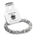 Grey Stone Beaded Bracelet Natural Gemstone Crystal Elastic Stretch Jewelry Gift for Women - Map