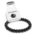 Natural Black Obsidian Beaded Bracelet Gemstone Crystal Stretch Bracelet Jewelry Gift - Bright Black