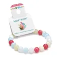 Colorful natural crystal beaded bracelet with morganite packaging tag, elegant gift. - Red Morganite