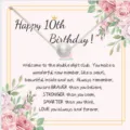 Pearl necklace detail on happy birthday greeting card gift, elegant pendant for special days. - 10th + White Pearl