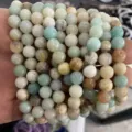 Hilos de cuentas de piedra natural 8mm cuentas redondas coloridas fabricación joyas - 4mm (aprox. 90pcs) / Amazonita
