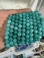 Hilos de cuentas de piedras preciosas verdes de 8 mm para manualidades de joyería DIY. - 4mm (aprox. 90pcs) / Azul verdoso tratado