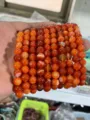 Vista detallada de pulseras de cuentas de ágata roja natural de 8mm, joyería hecha a mano. - 4mm (aprox. 90pcs) / Ágata bandeada roja