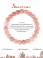 Natürlicher Sonnenstein Perlenarmband 8mm Heilkristall Stretch Edelstein Schmuck für Damen. - Sonnenstein