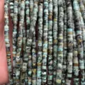 Natural turquoise color tube spacer beads 2x4mm DIY handmade jewelry making loose beads - African Pine Stone